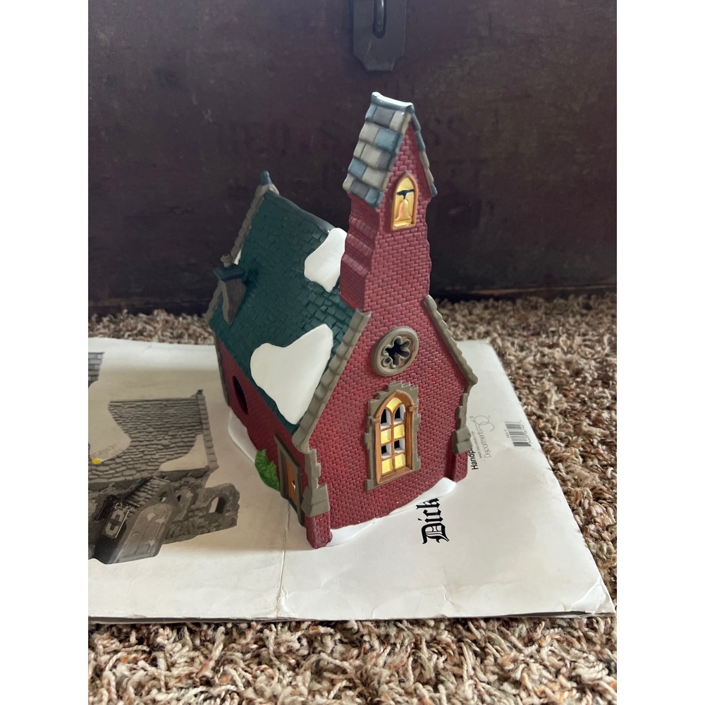 Dept 56 Dickens Village Dudden Cross Church 1995 Lighted Christmas Building NIB